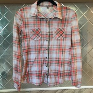 Peachy pink Flannel with Lace Back